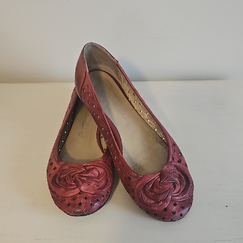 Red Leather Women's Flats